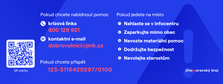 Informace pro dobrovolníky pro jižní Moravu