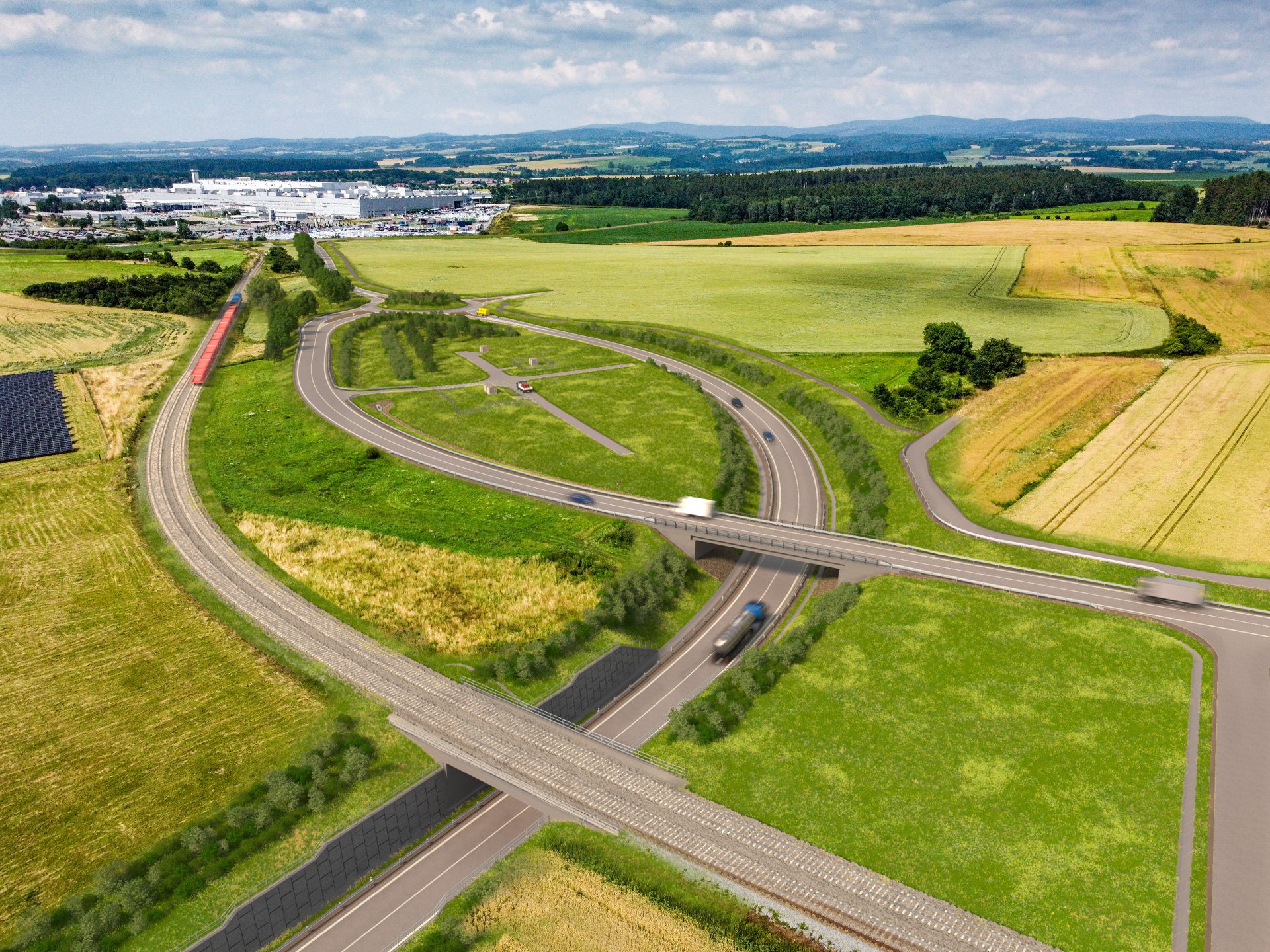 Vizualizace průmyslové zóny Solnice–Kvasiny