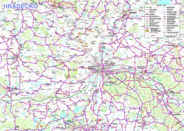 view of cycle map of Hradecko Region